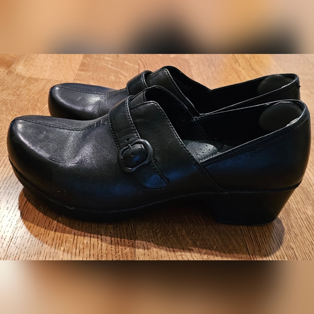 Dansko black slip on shoe size 42